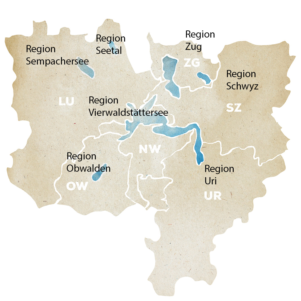 Karte Weingebiete Zentralschweiz